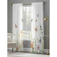 thumbnail image 4 of Spring Floral Sheer Curtains 108 Inch Length 2 Panels Set for Living Room/Bedroom, Butterfly Summer Botanical Watercolor Curtain Sheers Drapes Rod Pocket Curtains Window Treatment Set 52''x108''x2, 4 of 7