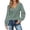 Green, variant on Womens Long Sleeve Tops Dressy Casual V Neck T Shirt Spring Autumn Open Weave Ruffled Sleeve Graphic Tee L-6XL