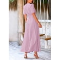 thumbnail image 2 of Vestido PRETTYGARDEN XXL Lunares Rosa Blanco Cruzado Cuello en V Maxi, 2 of 8
