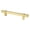 Modern Brushed Gold, variant on 128 mm Center to Center Rivet Rebel Cabinet Pull, Matte Black