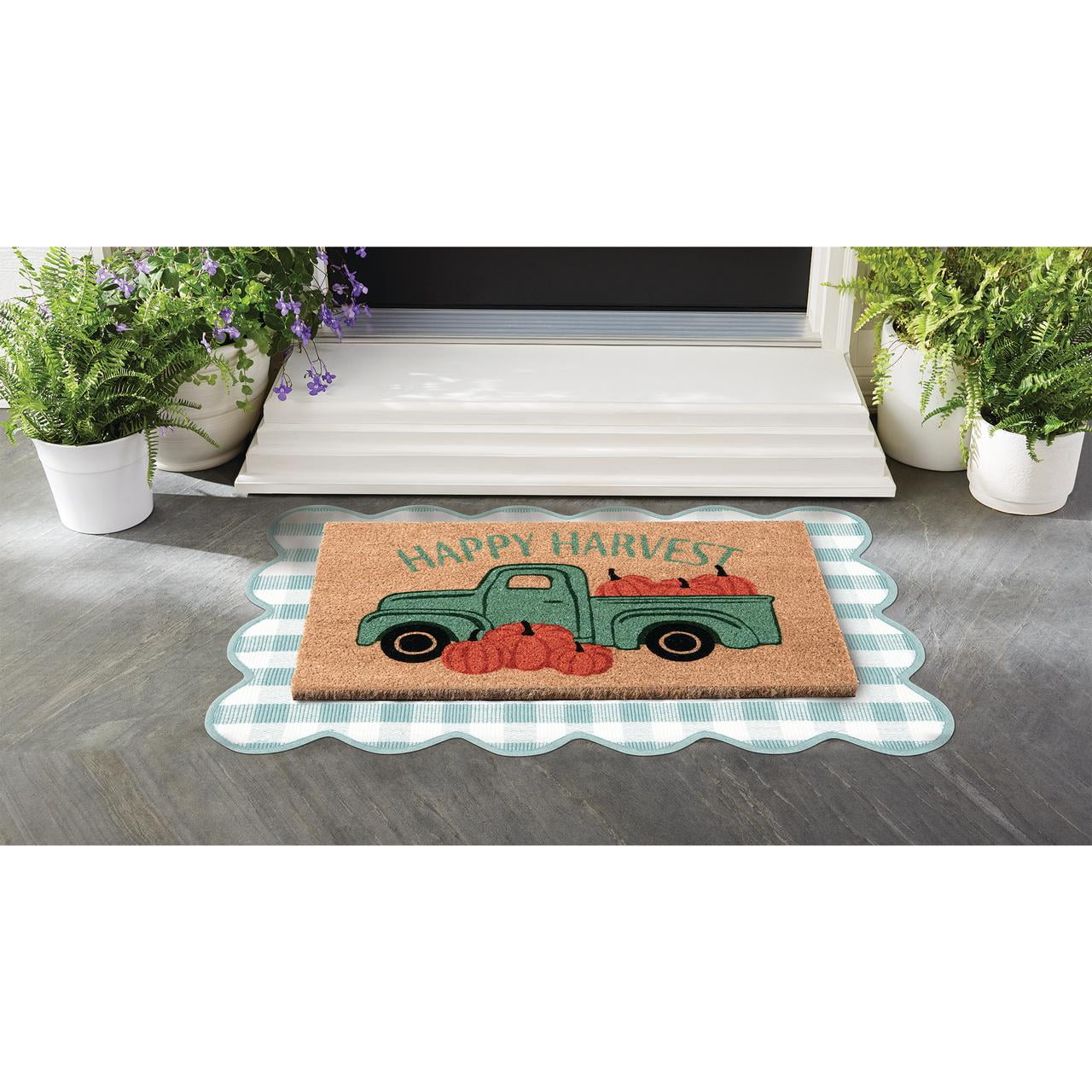 Way To Celebrate 24X36 Scallop Green Polyester Outdoor Layering Rug
