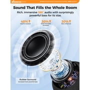 Shower Speaker Bluetooth Waterproof Portable: 360° Surround Sound, IPX7 Suction Cup Removable with Vacuum Exhaust Knob, RGB Lights, Beach/Pool/Camping/Kayak Essentials, Gifts for Adults Teens-Black