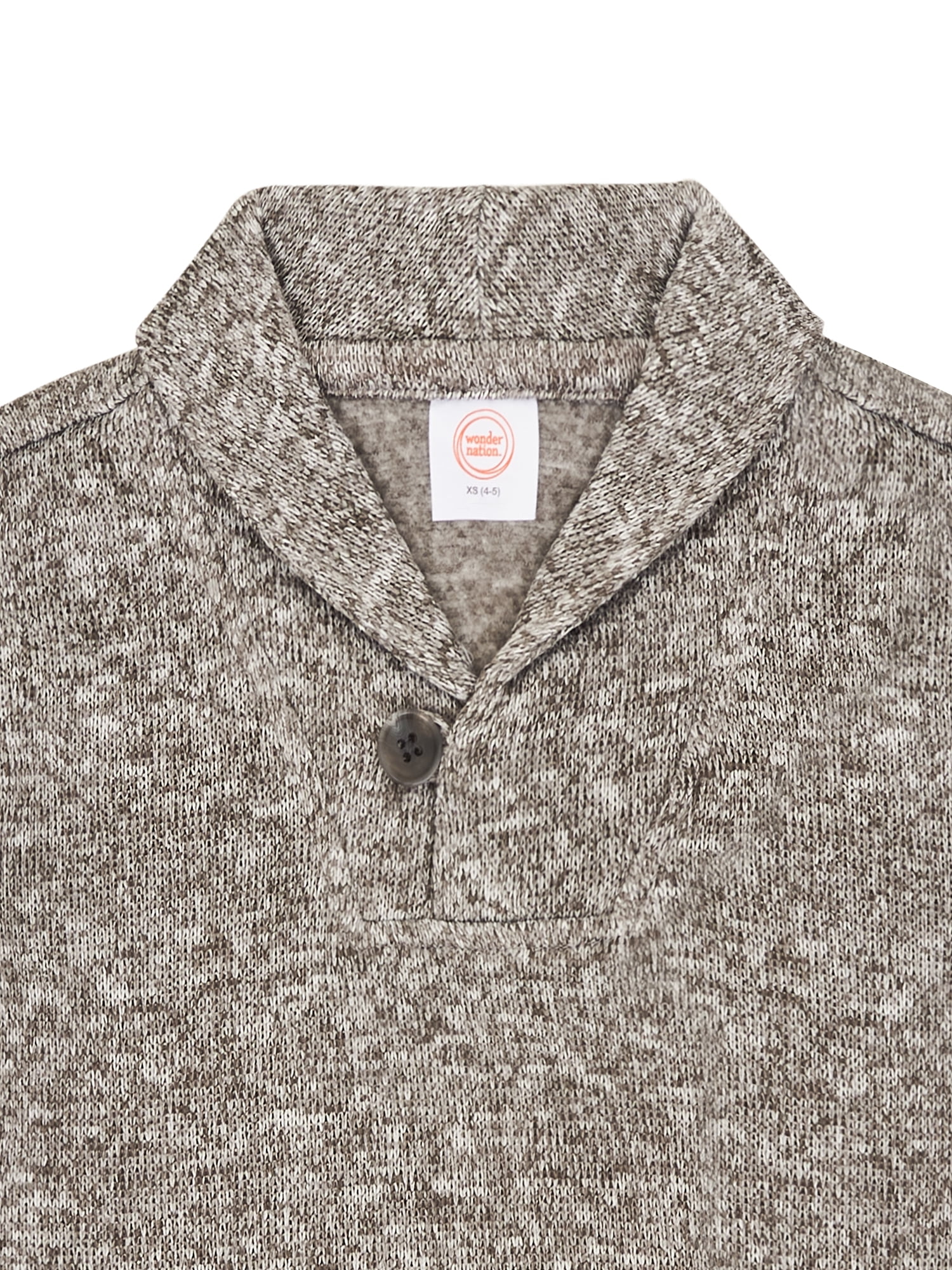 Wonder Nation Boys Shawl Neck Fleece Pullover Sweater, Sizes 4-18 & Husky