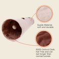 thumbnail image 3 of 2 Hole Cat Tunnel Soft Foldable Cat Toy with Hanging Ball Beige, 3 of 4