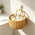 thumbnail image 5 of Imitation Rattan Basket, Wall Mounted Holder, Storage Organizer Bin, Tight Woven Structure and Flexible Flat Placement for Bathroom Shelves, Living Room Walls and Kitchen Counters., 5 of 6