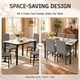 thumbnail image 6 of SYNGAR 5 Piece Dining Table Set for 4, Faux Marble Kitchen Table and 4 Upholstered Chairs, Space-Saving Dinette Set for Small Spaces, Gray Chair/White Tabletop, 6 of 9