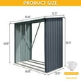 thumbnail image 4 of Outdoor Steel Firewood Rack,Open Wood Shed with Sloped Roof for Firewood,Pellet,or Lumber Storage,Black, 4 of 8
