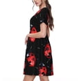 thumbnail image 2 of Easygdp Beautiful Red Ladybug para Vestido Transpirable de Mujer, Vestido Suelto de Manga Corta con Pliegues y Bolsillos para el Verano, 2 of 6