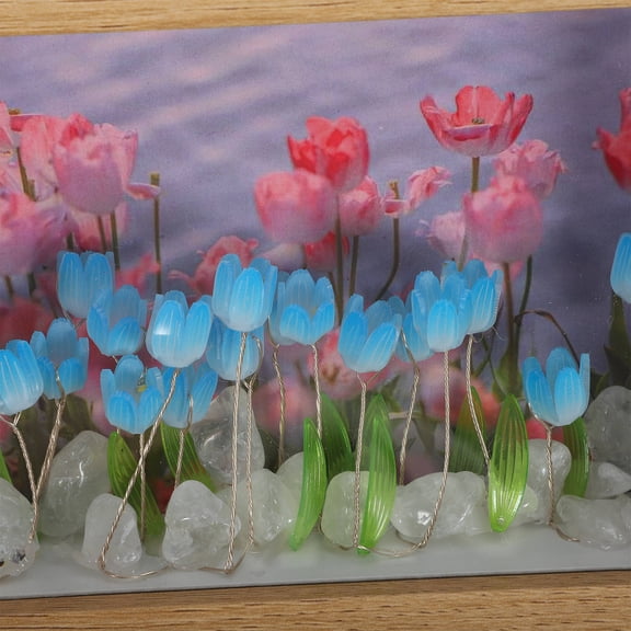 LOLIPPYY Tulip Night Lamp Photo Frame Assorted Color Decorative LED Light