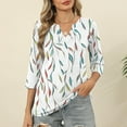 thumbnail image 3 of JTZGDY Tunic Tops for Women to Wear with Leggings Loose Fit Casual Floral Printed Summer V Neck Graphic T-Shirts Trendy Flowy Cotton Blouses White#06 XL, 3 of 6