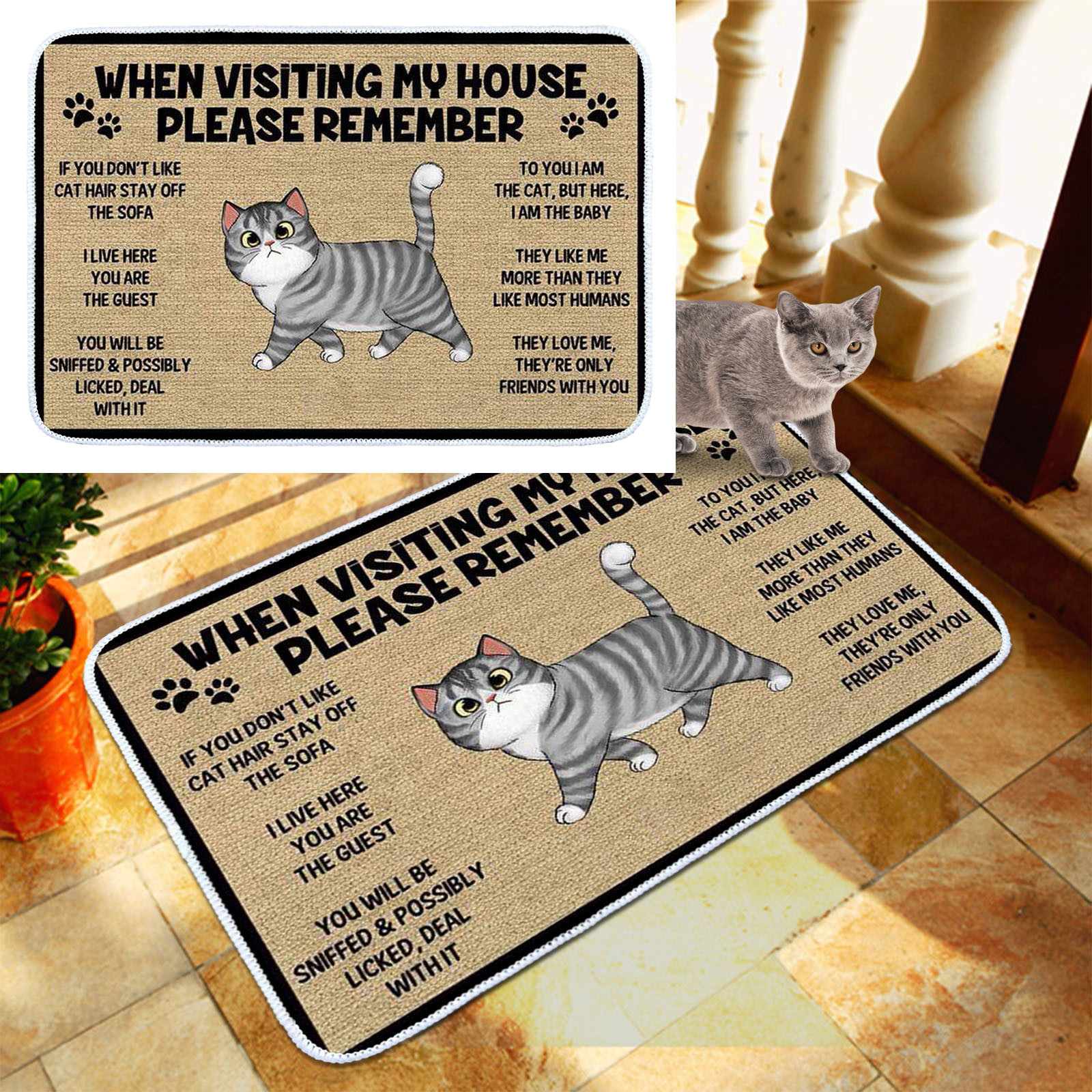 ONHUON Keep In Mind When Visiting The House Personalized Door Mats