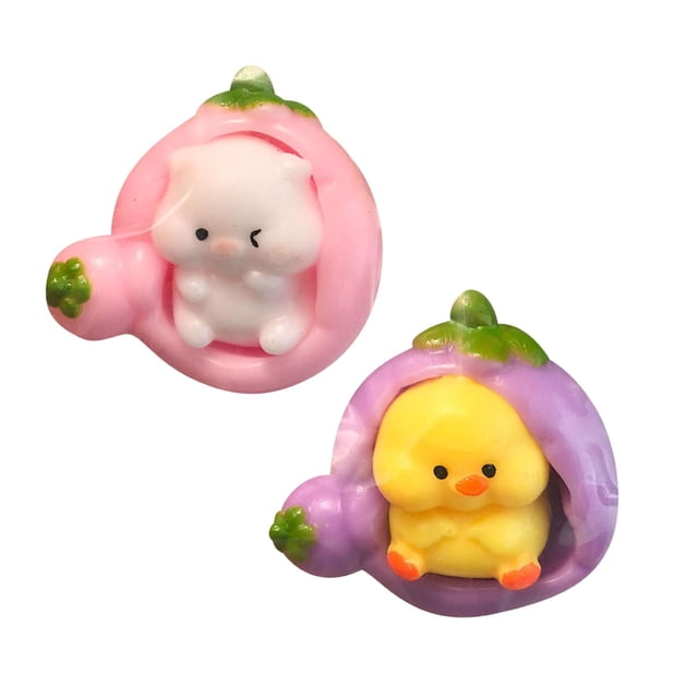 CY5O5ee 2PCS Cute Sleeping Animal Statues SqueezeToys Carrot Rabbit Slow Rising Soft Toy Stress Relieving FidgetToys for Adults PartyFavors Decompression Toy