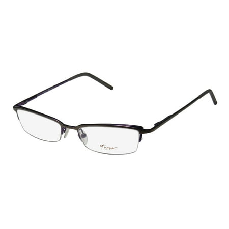 New Thalia Belita Womens/Ladies Cat Eye Half-Rim Brown / Purple Ophthalmic Half-rimless Cat Eye Frame Demo Lenses 50-16-135 Spring Hinges Eyeglasses/Glasses