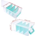 thumbnail image 3 of Boîte de Rangement en Plastique Transparent Bleu, Boîte de Rangement Utilitaire avec 4 Compartiments Détachables et Poignée, Verticale, 3 of 5