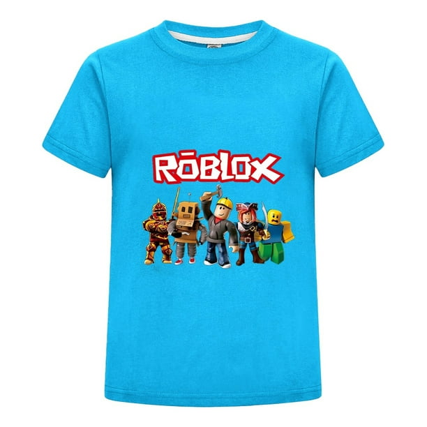 Ropa Infantil para Niño con Diseño de Roblox, Camiseta Gamer Estampada de Algodón, Playera Casual para Regalo