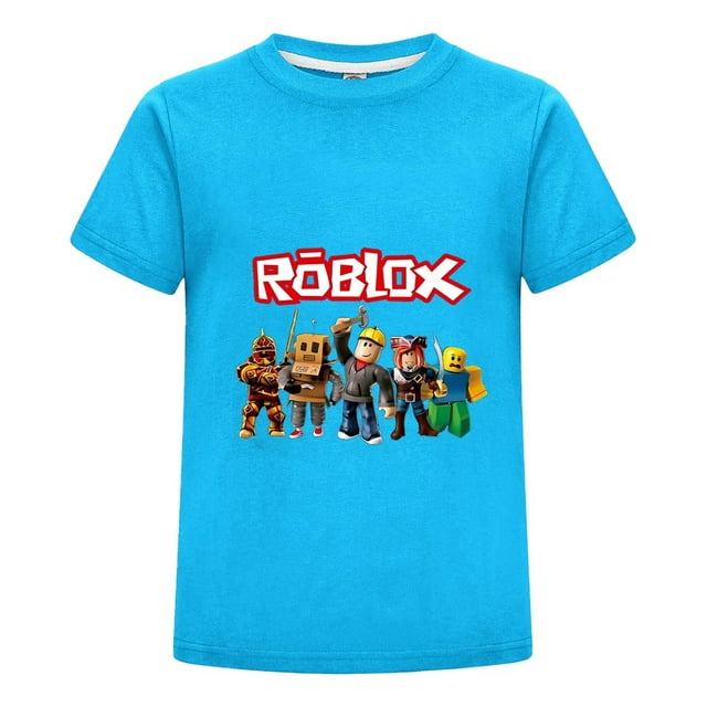 Ropa Infantil para Niño con Diseño de Roblox, Camiseta Gamer Estampada de Algodón, Playera Casual para Regalo