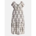thumbnail image 4 of Terra & Sky Women’s Plus Sweetheart Maxi Dress with Short Flutter Sleeves, Sizes 0X-5X, 4 of 4