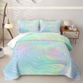 thumbnail image 2 of jejeloiu Abstract Geometric Swirl Pattern Bed Spread Queen Kids,Multicolor Pattern Queen Coverlet Set For Girls,3pcs, 2 of 7