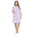 thumbnail image 2 of Casual Nights Women's Floral Snap Front Flannel Duster Long Sleeve Lounger Dress, 2 of 5