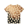 thumbnail image 4 of Abcomgle Girls Tshirts 8-10 Years Old Summer Short Sleeve Tshirt Daisy Flower Print Toddler T-Shirt Fashion Crewneck Cotton Tee Tops Girls, 4 of 5