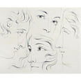 thumbnail image 2 of Bernard-Romain Julien 24x20 Gold Ornate Framed and Double Matted Museum Art Print Titled - Julien's Studies of Heads Pl 06 (1840), 2 of 4