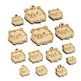 thumbnail image 1 of Fun Chibi Wild Boar Pig Swine Wood Mini Charms Shapes DIY Craft Jewelry - With Hole - 16mm (22pcs), 1 of 7