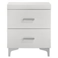 thumbnail image 3 of Cterwk 2 Drawer Nightstand with Metal Handle and Legs, Modern Beside Table for Living Room, Bedroom, White, 3 of 8