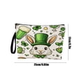 thumbnail image 3 of Organizador de bolsas de cosméticos para mujer | Diseño de conejito del Día de San Patricio | Bolsa de maquillaje portátil resistente al agua | Almacenamiento multifunción | Cierre de cremallera, 3 of 6