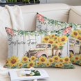 thumbnail image 2 of Sunflowers Trucks Pillow Covers King, Spring Farmhouse Eucalyptus Gray Wooden Soft Brushed Microfiber Breathable Throw Pillow Covers, Decorative Pillowcase with Zipper for Couch Sofa Bedroom 20"x36", 2 of 9