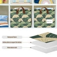 thumbnail image 4 of Yayeee Foldable Storage Basket for Shelves with Handles Waterproof Cloth Bins, Green Abstract Shapes, 4 of 7