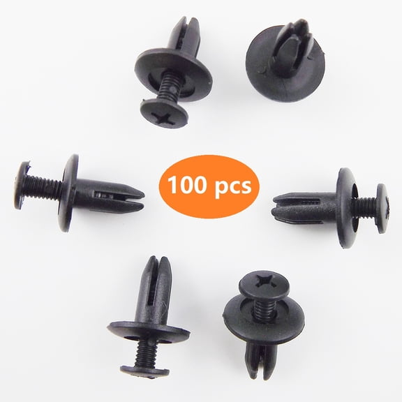 Plastic Clips Push Type Rivet Retainer Fastener Bumper Pin for 6mm 0.24in Holes (100pcs)