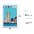 thumbnail image 2 of New York City - Twin Towers Statue of Liberty - Vintage Travel Poster c.1970 - Master Art Print (Unframed) 12in x 18in, 2 of 4