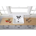 thumbnail image 2 of Kingston Brass GKTA3020198 Arcticstone 30-Inch Solid Surface White Stone Single Bowl Top-Mount Kitchen Sink with Backsplash and Strainer in Matte White, 2 of 8