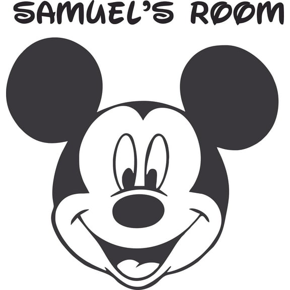 The Head Cartoon Character Vinyl Customized Name Decal - Custom Vinyl Wall Art - Personalized Name - Baby Girls Boys Kids Bedroom Decal Room Stickers Decoration Size (30x27 inch)