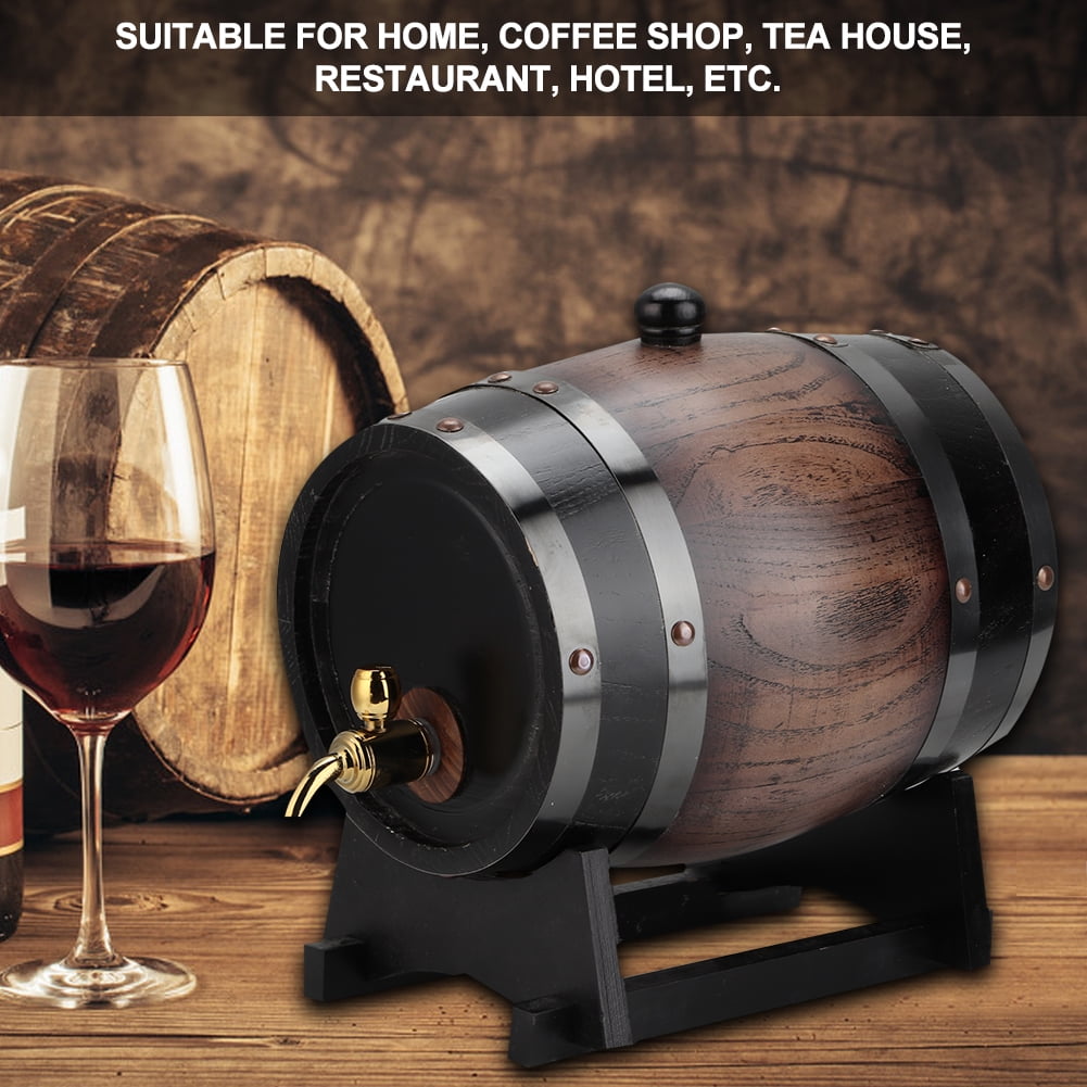 Wine Barrel Red Wine Bucket Wine Keg Container for Brandy Whisky Home with Faucet Wood Wine Barrel 