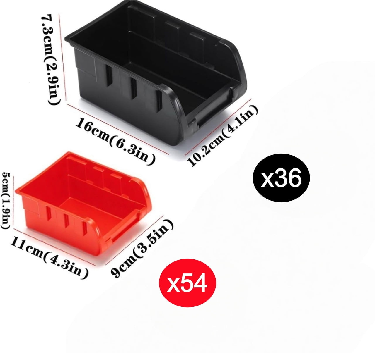 90 Pcs Wall Mounted Storage Bins with 6 Peg Boards Set, Garage Organizer Storage Shelf Unit