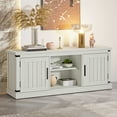 thumbnail image 5 of FESTIVO 58 in. Saw Cut TV Stand Entertainment Center for TVs up to 65 in. - Off White, 5 of 8