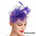 thumbnail image 4 of Sonducket Tocado de boda con flores para el pelo, adorno para el pelo de fiesta con ahorro de espacio Vintage fino y exquisito, Clip de malla Ropa, zapatos y accesorios Miscelánea Morado oscuro, 4 of 6
