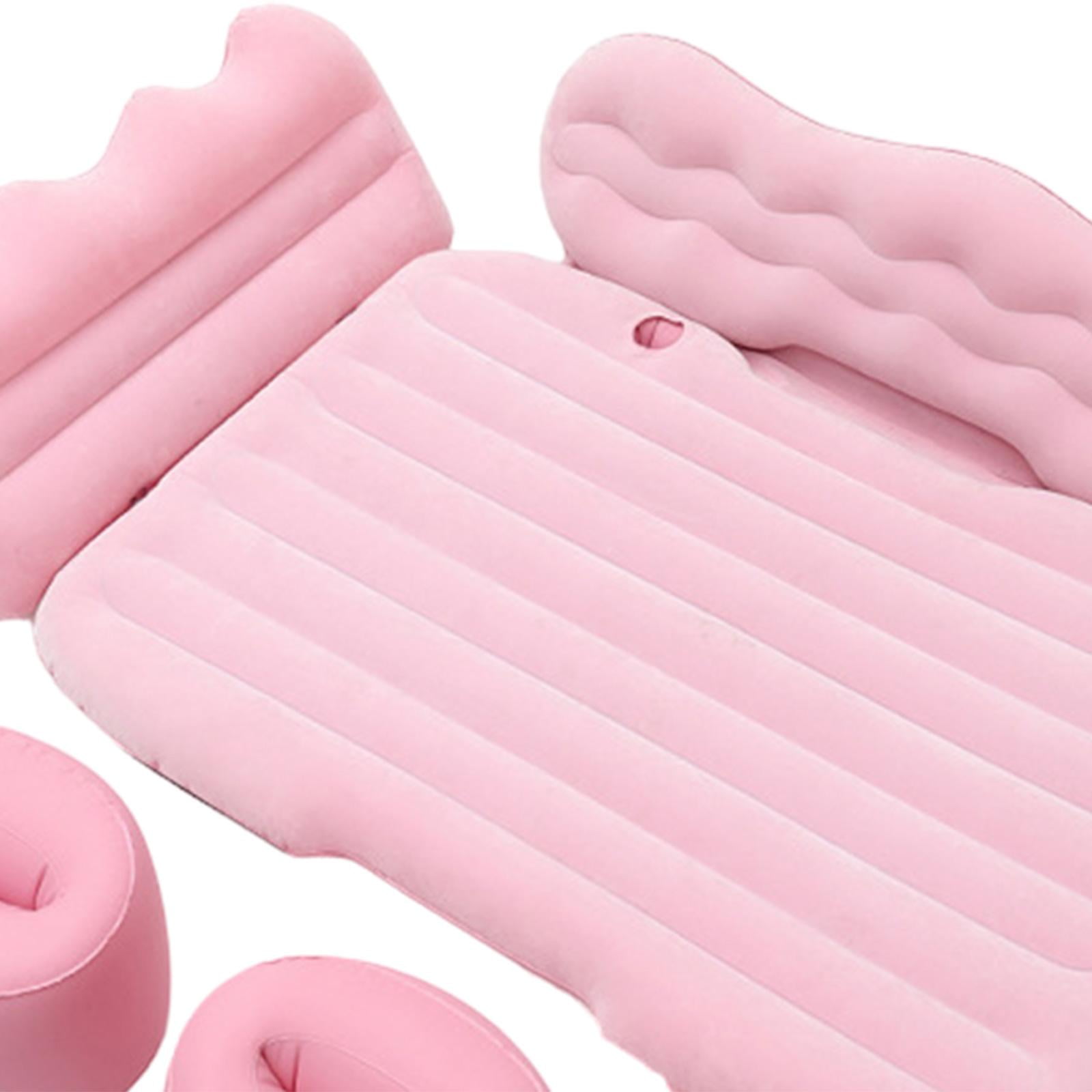 Colaxi Car Inflatable Mattress Backseat Sleeping Pad, Portable Camping Air Mattress Bed, Car Air Bed for Auto MPV Camping Picnic Pink