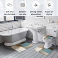thumbnail image 6 of Abstract Mottled Bathroom Rugs Set Brown Teal Vintage Oil Painting Texture Non Slip Absorbent Soft Bath Mats 3 Piece Set with Bathroom Rug, U-Shaped Floor Mat, Toilet Seat Cover Large Size, 6 of 9