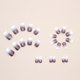 thumbnail image 4 of 24pcs Short Square False Nails White Stick On Nails Glitter Purple Press On Nails Removable Adhesive Nails False Nails Women Girls Nail Art Accessorie, 4 of 5