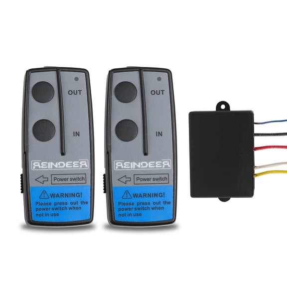 REINDEER Winch Wireless Remote Control Kit Wireless Winch Remote 2 Remotes 12V 50ft for Truck Jeep ATV SUV Switch Handset