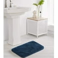 thumbnail image 2 of Bathroom Rug Non Slip Bath Mat for Bathroom (16 x 24, Navy) Water Absorbent Soft Microfiber Shaggy Bathroom Mat Machine Washable Bath Rug for Bathroom Thick Plush Rugs for Shower, 2 of 6