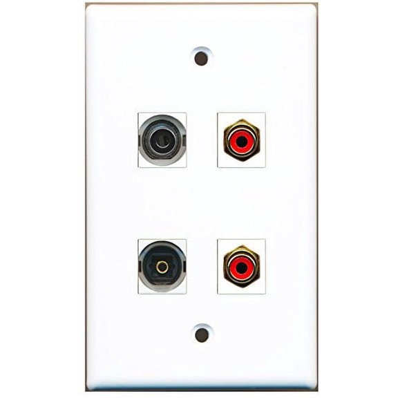 RiteAV - 2 Port RCA Red 1 Port Toslink 1 Port 3.5mm Wall Plate