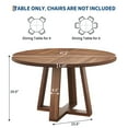 thumbnail image 2 of 47 in Round Dining Table for Dining Room, Kitchen Table for 4 Man, Farmhouse Dinner Table with Wooden Tabletop and Cross Base, 2 of 9