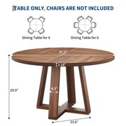 Round Dining Table for 4-6 People, 47 Inches Dining Room Table with Pedestal Base, Dinner Tables, Circle Kitchen Tables for Dining Room, Kitchen, Living Room(Table Only)