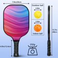 thumbnail image 3 of Pickleball Paddles Set Of 1, Fiberglass Surface, Fluid Smoke Aurora Art Style, 1 Paddle, 2 Balls & Bag, 3 of 5