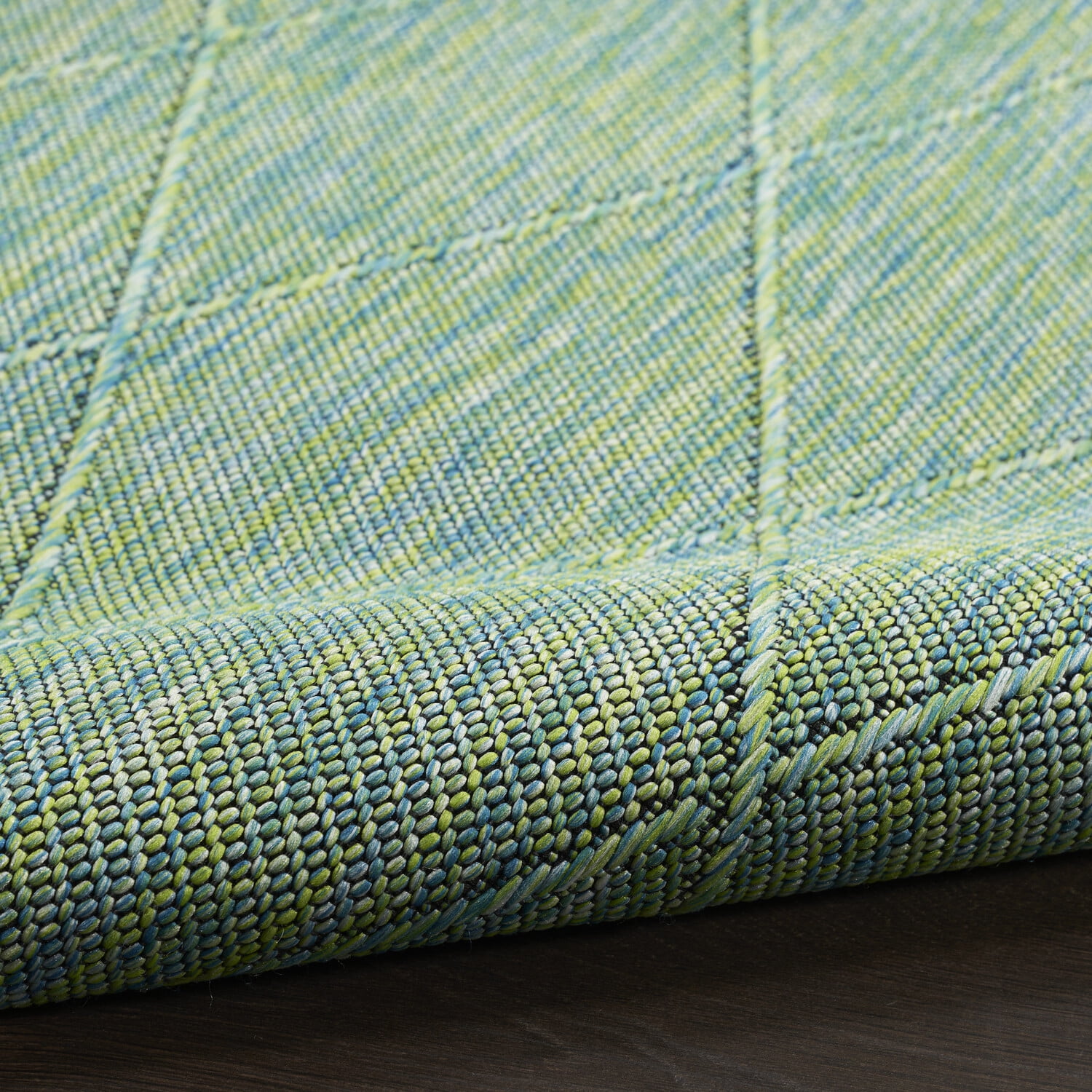 Nourison Practical Solutions Indoor/Outdoor Blue Green 5' x 7' Area Rug (5x7)