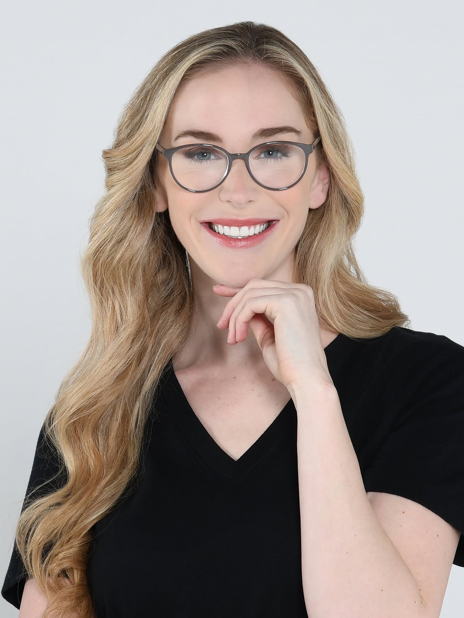 Foster Grant Black Round Reading Glasses