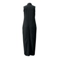 thumbnail image 5 of Bysome Women Dresses Solid Color Sleeveless Tie Neck Dress Summer Breathable Women Dress Size 2XL Black, 5 of 5